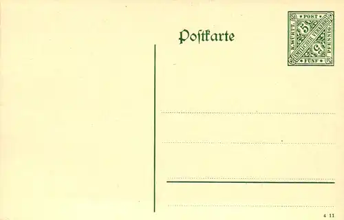 Postkarte 5 Pf  grün  (4 11) MiNr. DP 43 Ib