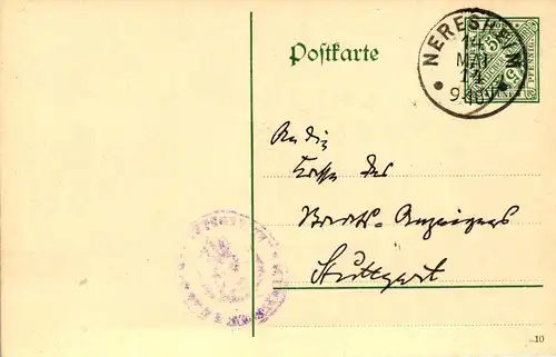 Neresheim Postkarte 5 Pf  grün  (10) MiNr. DP 43 Ia