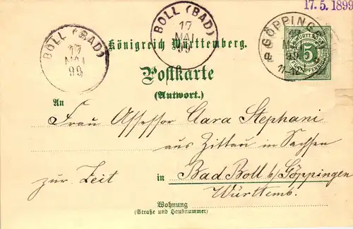 Göppingen - Bad Boll Postkarte 5 Pf  grün   MiNr. P 38 A