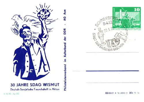 Schneeberg  PP 16 A (16-76)  30 Jahre SDAG Wismut  SSt.