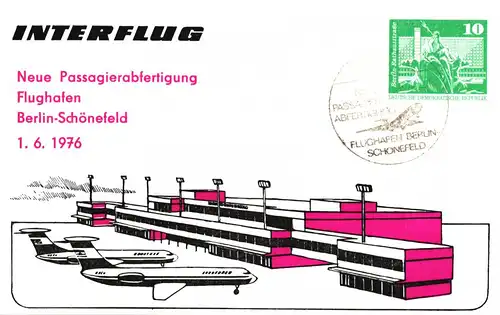 Berlin  PP 16 A (14-76)  Interflug - Neue Passagierabfertigung im Flughafen Berlin-Schönefeld SSt.