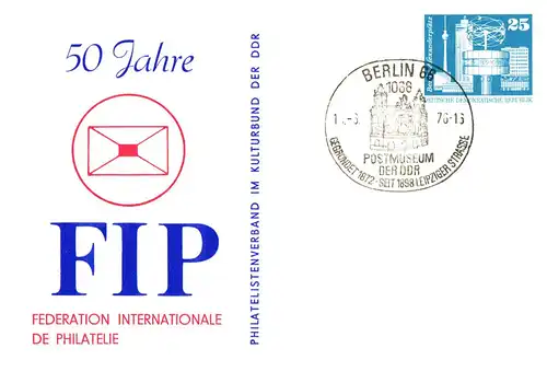 Berlin  PP 17 (2a-76) 50 Jahre Federation Internationale de Philatelie