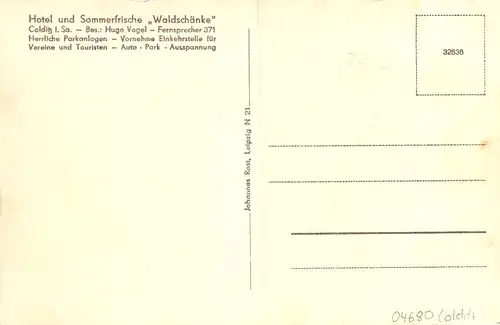 Ak Colditz Hotel und Sommerfrische "Waldschänke"