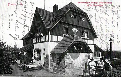Ak Plauen i. V. Unterkunftshaus des Vogtl. Touristen-Vereins auf der Tennerahöhe