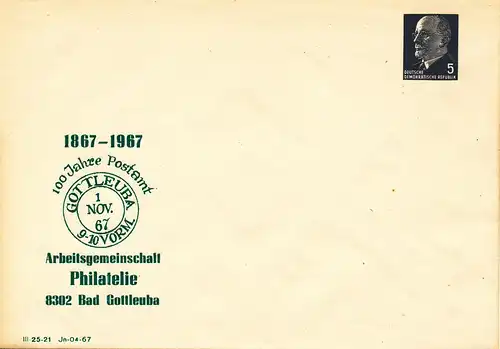 Bad Gottleuba PU 14 (2-67)  100 Jahre Postamt Bad Gottleuba