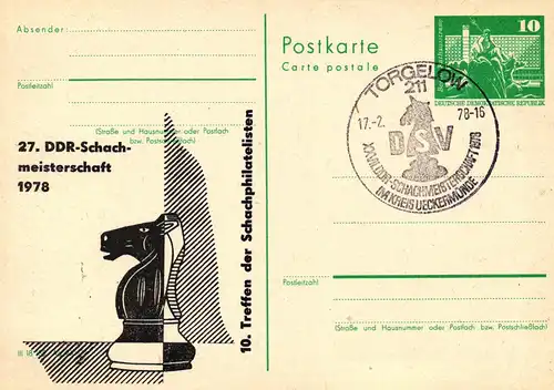 Torgelow 27. DDR Schachmeisterschaft,  P 79 / 5b -78 SSt