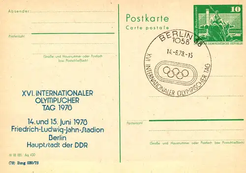 Berlin XVI. Olympischer Tag,  P 79 / 12b -78 SSt