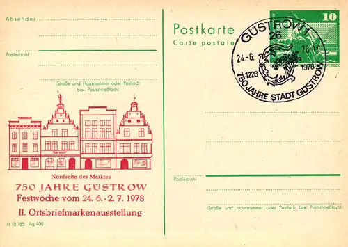 Güstrow 750 Jahre Güstrow,  P 79 / 15 -78 SSt 