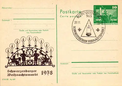 Schwarzenberg Weihnachtsmarkt 1978,  P 79 / 26 -78 SSt 