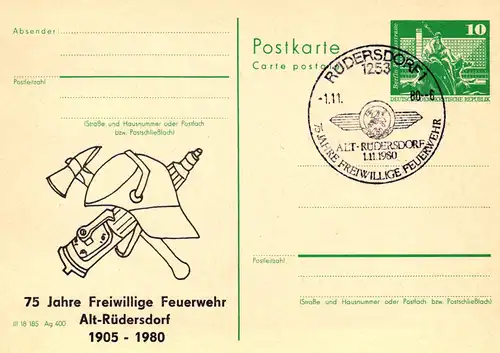 Rüdersdorf 75 Jahre Freiwillige Feuerwehr Alt-Rüdersdorf,  P 79 / 28 - 80 SSt