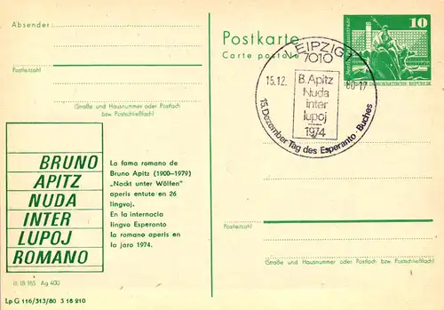 Leipzig Tag des Esperanto-Buches 1980,  P 79 / 36b - 80 SSt