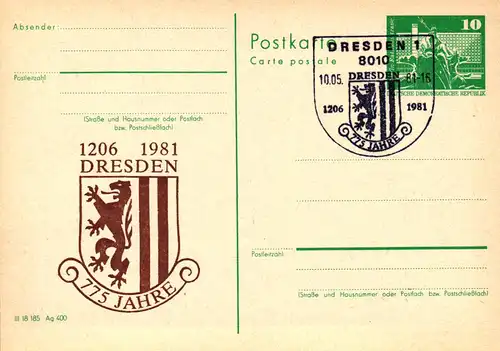 Dresden 775 Jahre,  P 79 / 13 - 81 SSt