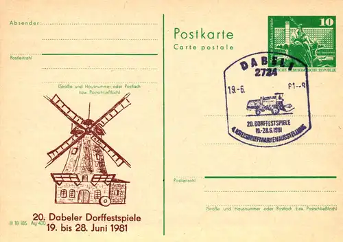 Dabel 20. Dorffestspiele ,  P 79 / 23 - 81 SSt