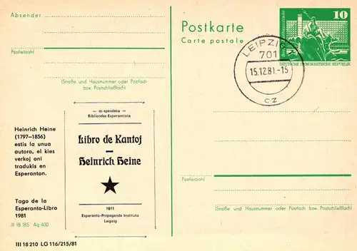 Leipzig Tag des Esperanto-Buches 1981,  P 79 / 42 - 81 