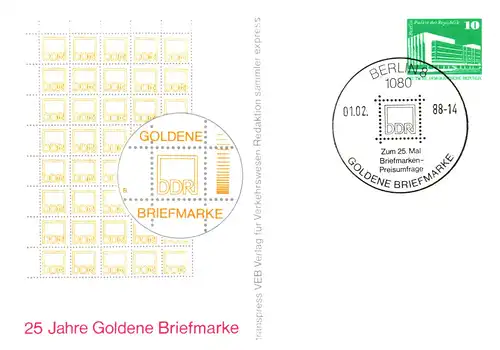 Berlin 25 Jahre Goldene Briefmarke,  PP 18 / 2a - 88 