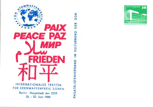 Berlin Internationales Treffen für kernwaffenfreie Zonen,  PP 18 / 7 - 88 