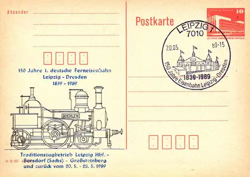Leipzig - Dresden 150 Jahre 1. deutsche Ferneisenbahn,  P 86 / 18 - 89
