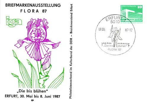 Erfurt Briefmarkenausstellung FLORA 87,  PP 18 / 8 - 87