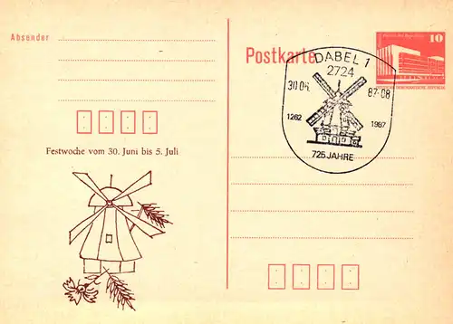 Dabel 725 Jahre,  P 86 I / 15 - 87 SSt