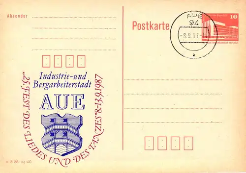 Aue 25. Fest des Liedes und des Tanzes,  P 86 II / 3 - 87 SSt