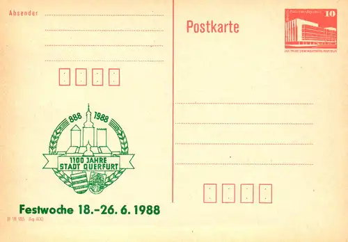 Querfurt 1100 Jahre Stadt,  P 86 II / 15 - 88 