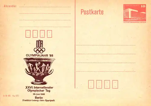 Berlin XXVI. Internationaler Olympischer Tag,  P 86 II / 17 - 88 