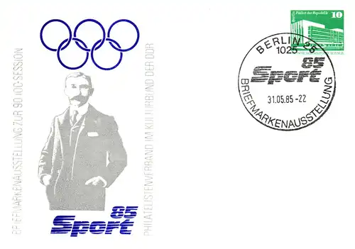 Berlin Briefmarkenausstellung zur 90. IOC-Session SSt, PP 18 A / 4a - 85  