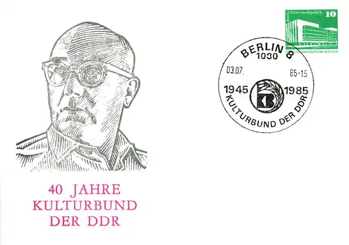 Berlin 40 Jahre Kulturbund der DDR SSt, PP 18 A / 5 - 85  