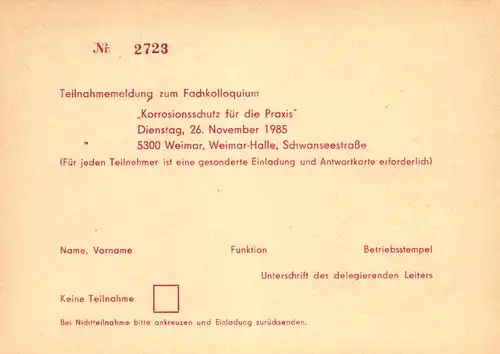 Weimar Fachkolloquium Korrosionsschutz,  P 84 A / 34 - 85 