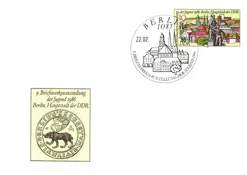 Berlin 9. Briefmarkenausstellung der Jugend ,  P 94 / 1 - 88 