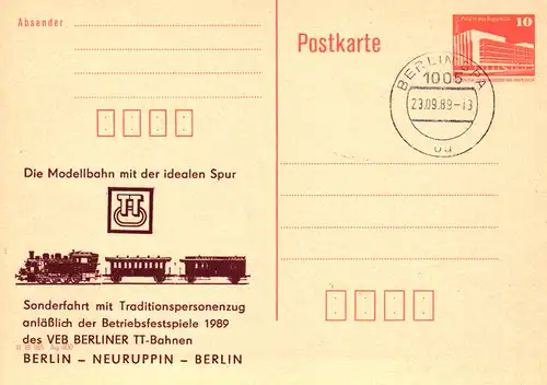 Berlin Betriebsfestspiele des VEB Berliner TT-Bahnen ,  P 86 II A / 40 - 89 