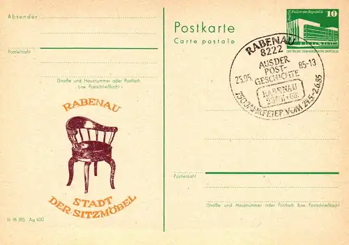 Rabenau Stadt der Sitzmöbel,  P 84 A / 13 - 85