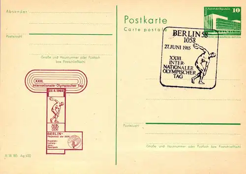 Berlin XXIII. Intern. Olympischer Tag,  P 84 A / 17 - 85