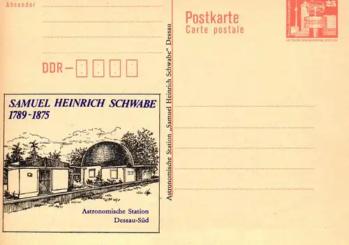 Dessau 200. Geburtstag von Samuel Heinrich Schwabe,  P 87 A / 4 - 89