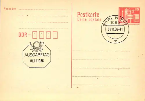 Berlin  Bauwerke Ausgabetag 04.11.1986  P 87 I 