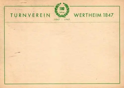 Wertheim am Main 100 Jahre Turnverein SSt