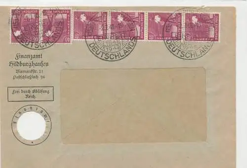 Hildburghausen, Finanzamt 1948 - 6 x 40 Pfg. Ziffer, aptierter Brief