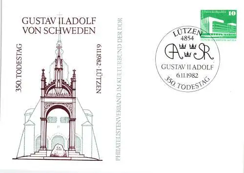 Lützen 350. Todestag von Gustav II. Adolf von Schweden  SSt.  -  PP 18 A / 11a - 82