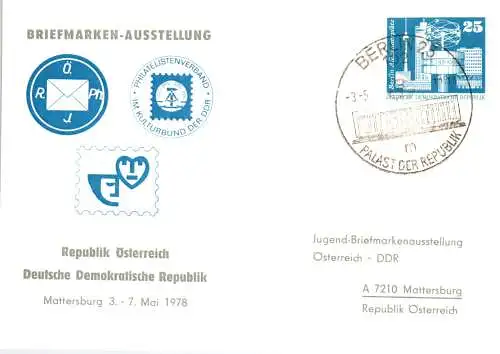 Berlin Briefmarkenausstellung Österreich-DDR SSt.  -  PP 17 / 1b - 78