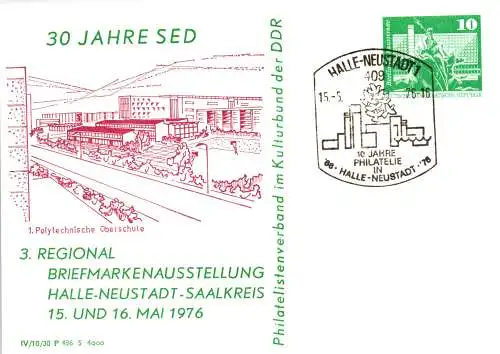 Halle-Neustadt 3. Regionale Briefmarkenausstellung Saalkreis  PP 16 A / 11 - 76
