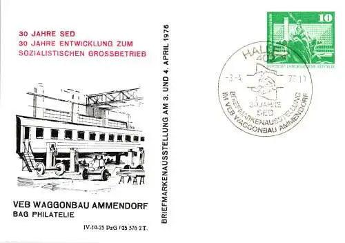 Halle VEB Waggonbau Ammendorf BAG Philatelie SSt.  PP 16 A / 6 - 76