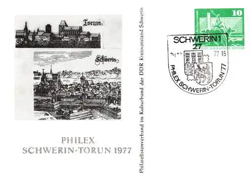 Schwerin - Torun Philex 1977 SSt.  PP 16 A / 12 - 77