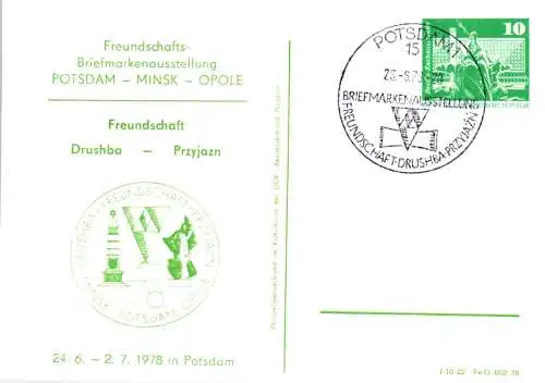 Potsdam Freundschafts-Briefmarkenausstellung Potsdam-Minsk-Opole SSt. PP 16 A / 2 - 78