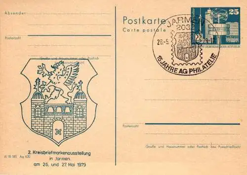 Jarmen 2. Kreisbriefmarkenausstellung SSt P 80 Teil A / 3a - 79