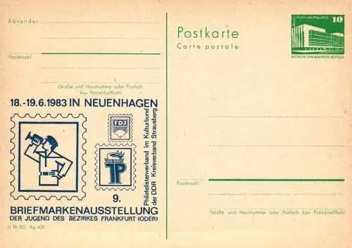 Neuenhagen, Briefmarkenausstellung der Jugend P 84 Teil A / 24 - 83