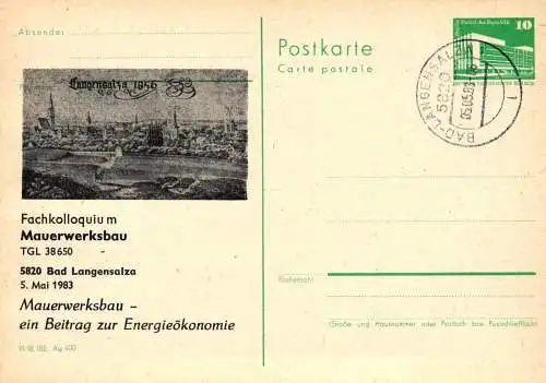 Bad Langensalza, Fachkolloquium Mauerwerksbau  P 84 Teil A / 11 - 83   