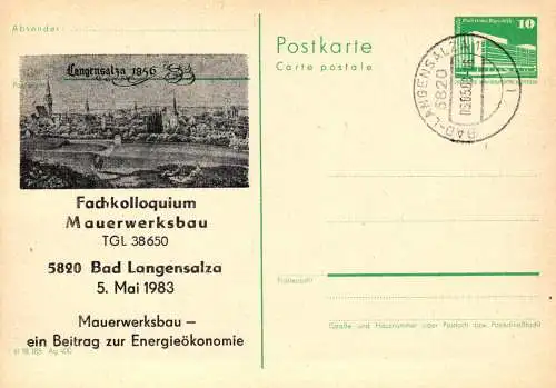 Bad Langensalza, Fachkolloquium Mauerwerksbau  P 84 Teil A / 10 - 83   