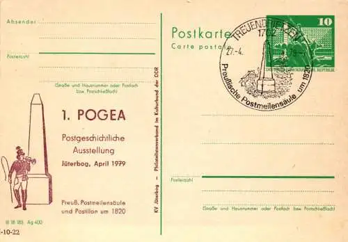 Jüterbog, Postgeschichtliche Ausstellung  P 79 Teil A / 3a - 79   