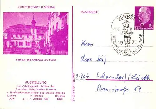 Ilmenau 6. Briefmarkenausstellung   PP 10 / 3c - 69