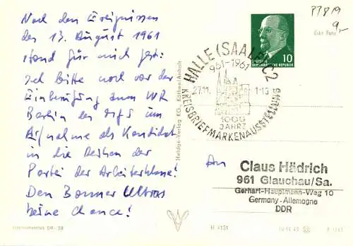 Halle 1000 Jahre Halle  Rs. Halle (Saale) - Marktplatz  -  PP 09 / 6a - 61